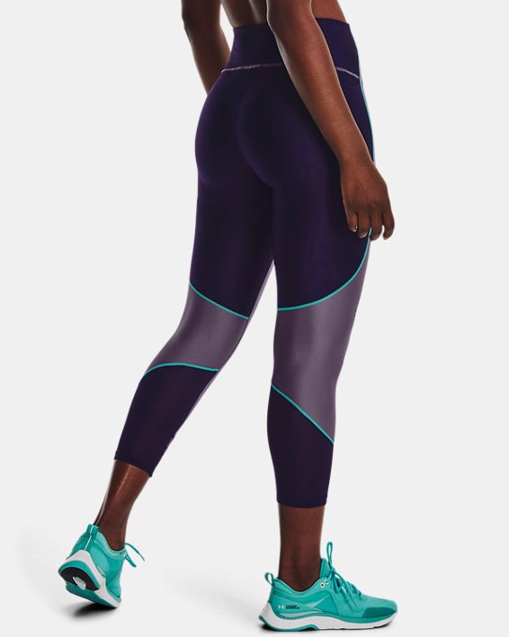 Women's HeatGear® No-Slip Waistband Ankle Leggings, Purple, pdpMainDesktop image number 1